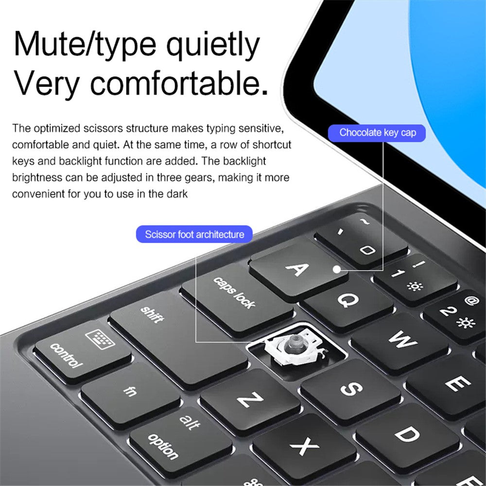 Magnetisches Bluetooth-Tastatur-Case für iPad (2025) / 10.9 (2022)