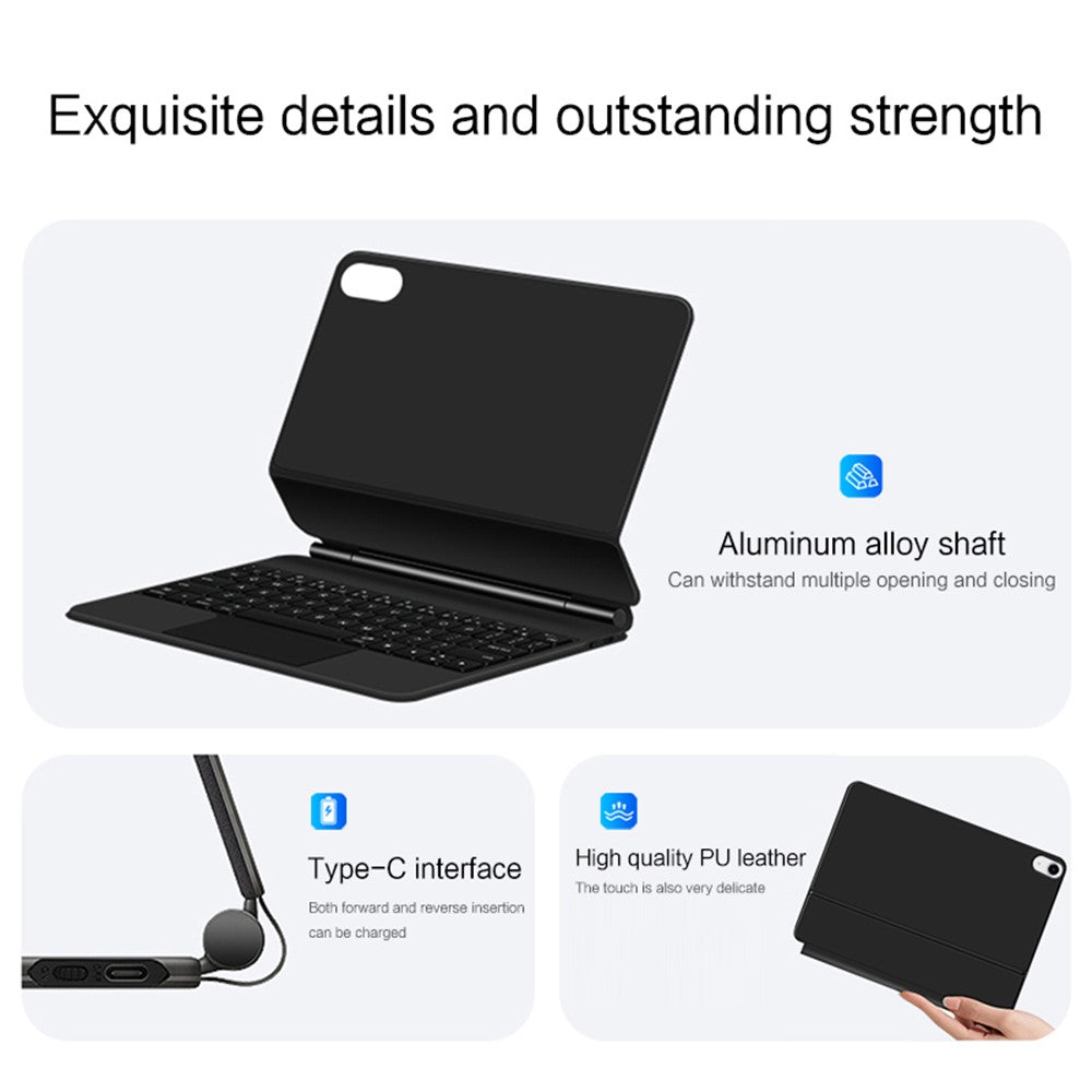 Magnetisches Bluetooth-Tastatur-Case für iPad (2025) / 10.9 (2022)