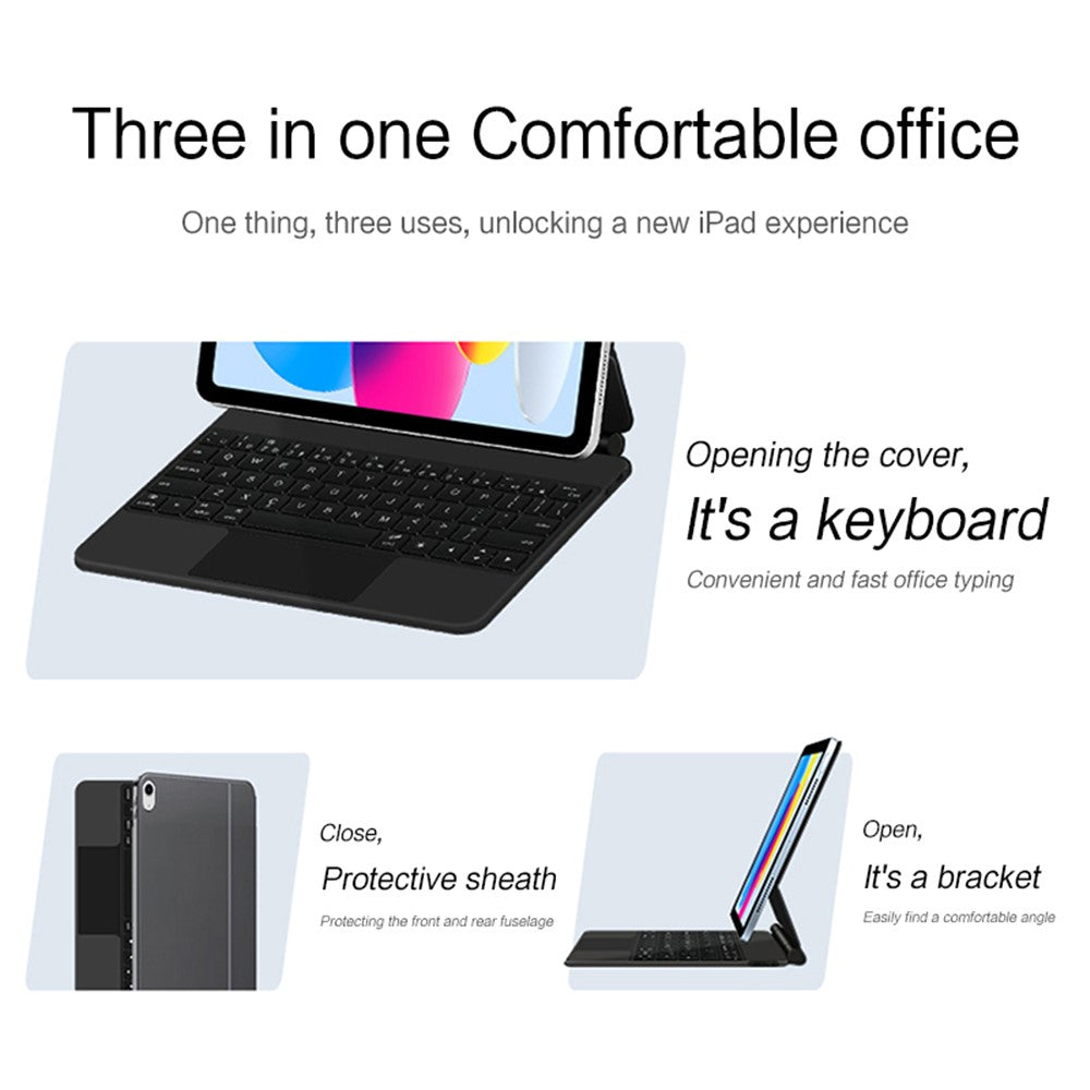 Magnetisches Bluetooth-Tastatur-Case für iPad (2025) / 10.9 (2022)