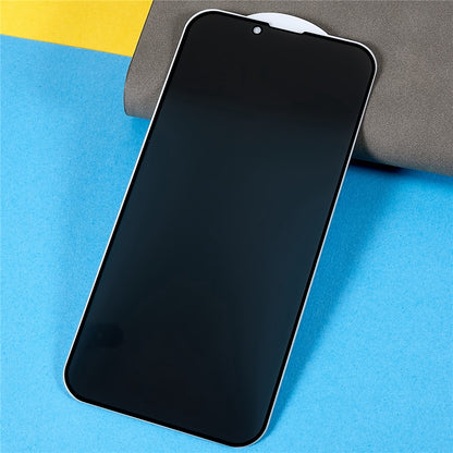 For iPhone 14 6.1 inch Full Covering High Aluminium-silicon Glass Film Anti-peep Privacy Protection Anti-wear Full Glue Silk Printing Tempered Glass Screen Protector