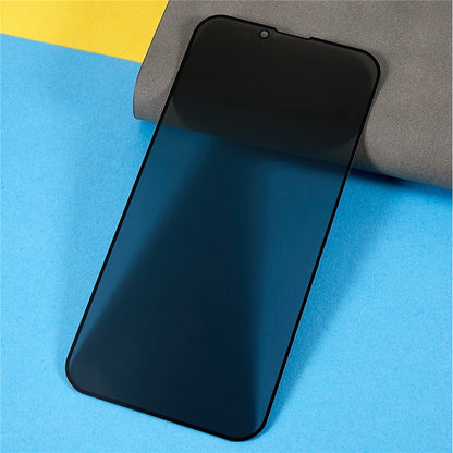 For iPhone 14 6.1 inch Full Covering High Aluminium-silicon Glass Film Anti-peep Privacy Protection Anti-wear Full Glue Silk Printing Tempered Glass Screen Protector