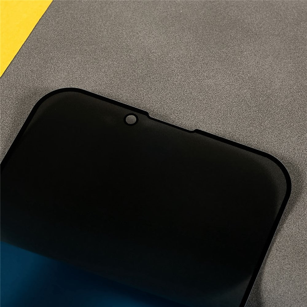 For iPhone 14 6.1 inch Full Covering High Aluminium-silicon Glass Film Anti-peep Privacy Protection Anti-wear Full Glue Silk Printing Tempered Glass Screen Protector