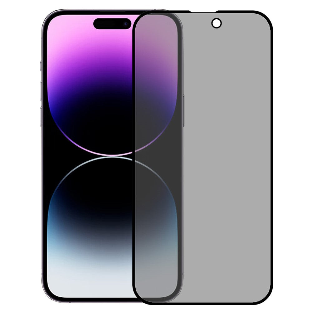 For iPhone 16 Screen Protector Full Coverage Anti-Spy Silk Printing Tempered Glass Film