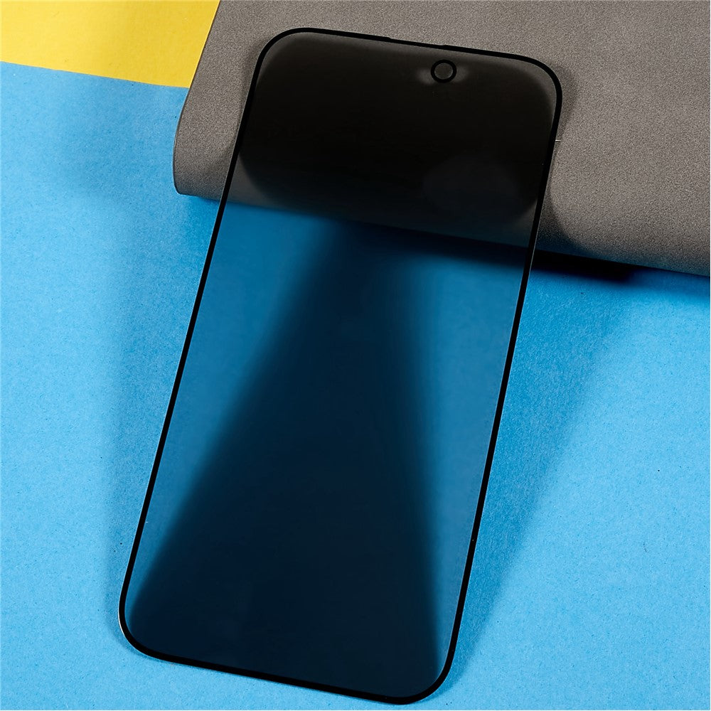 For iPhone 16 Screen Protector Full Coverage Anti-Spy Silk Printing Tempered Glass Film