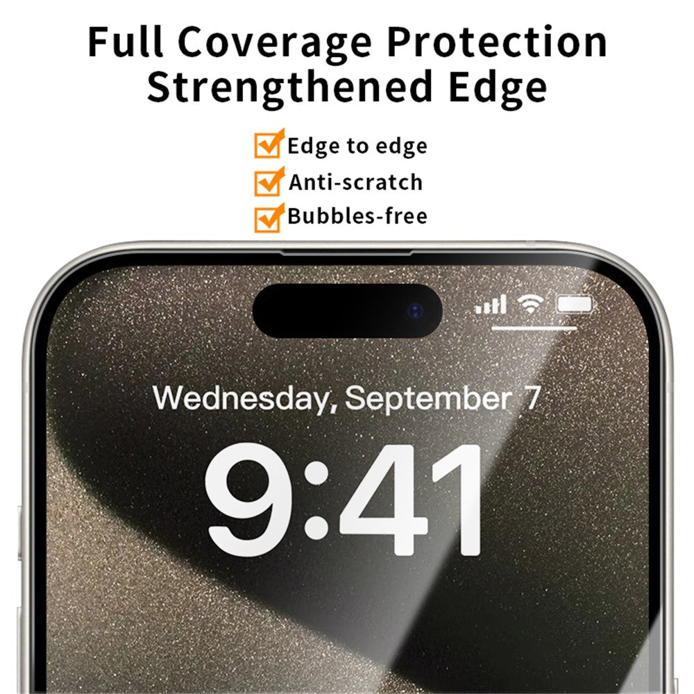 For iPhone 16 Screen Protector High Aluminum-Silicon Glass 2.5D, HD Clear
