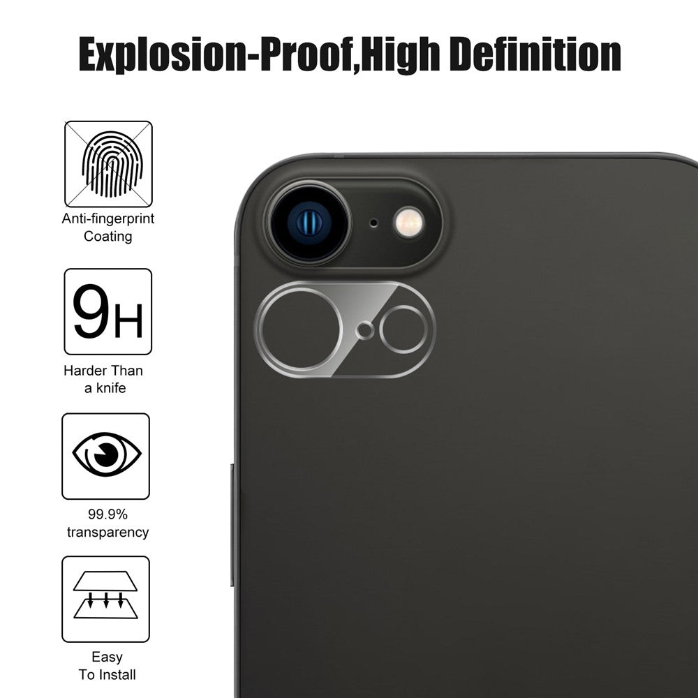 For iPhone 17e / 16e Camera Lens Protector Arc Edge Clear Tempered Glass Film