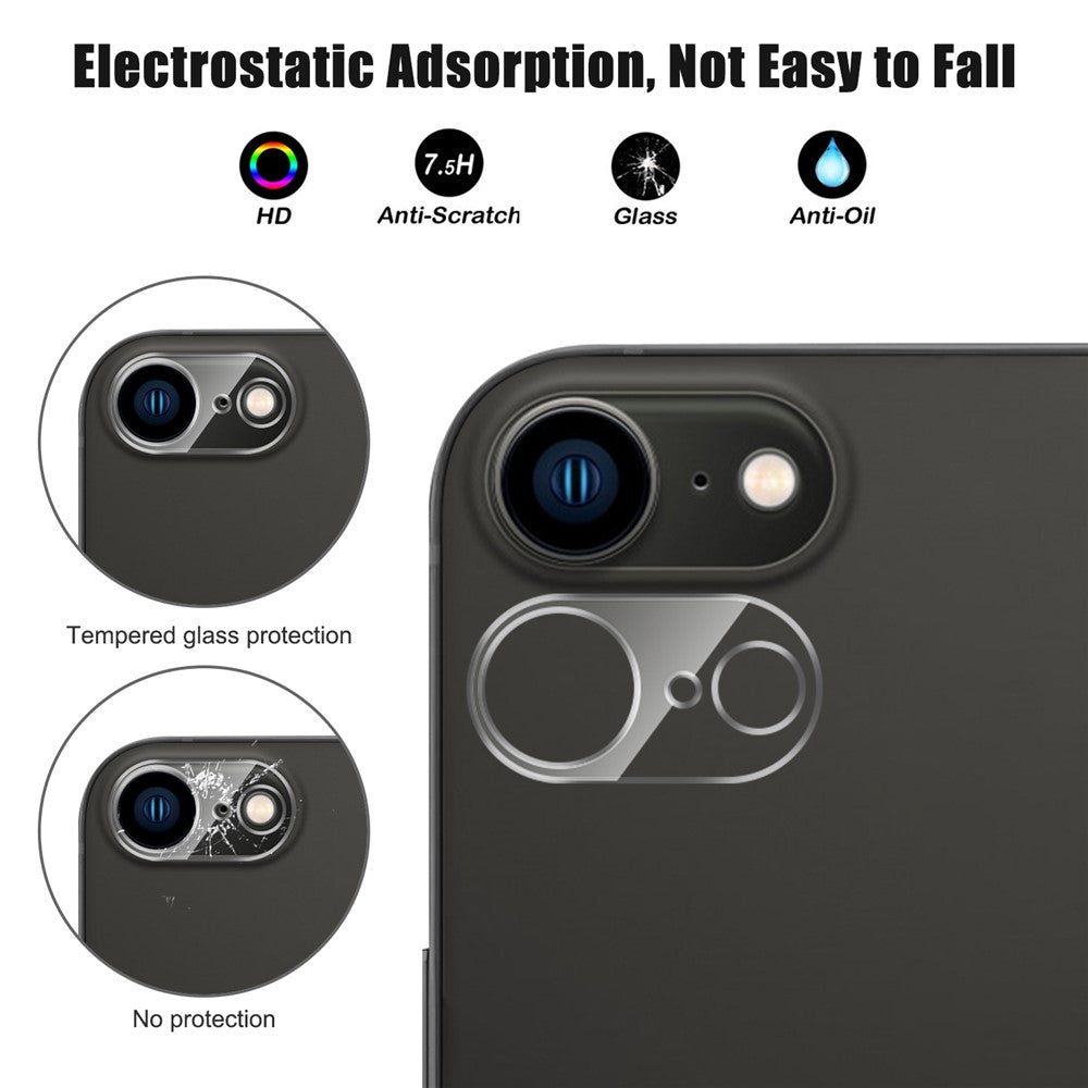 For iPhone 17e / 16e Camera Lens Protector Arc Edge Clear Tempered Glass Film