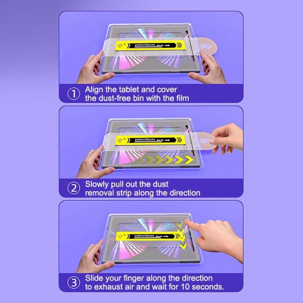 For Samsung Galaxy Tab A11+ / A9+ Screen Protector Tempered Glass HD Film with Automatic Dust Removal Tool
