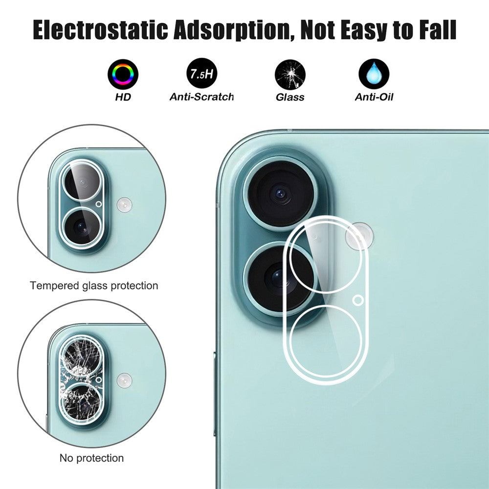 For iPhone 17 Camera Lens Protector Arc Edge Clear Tempered Glass Film