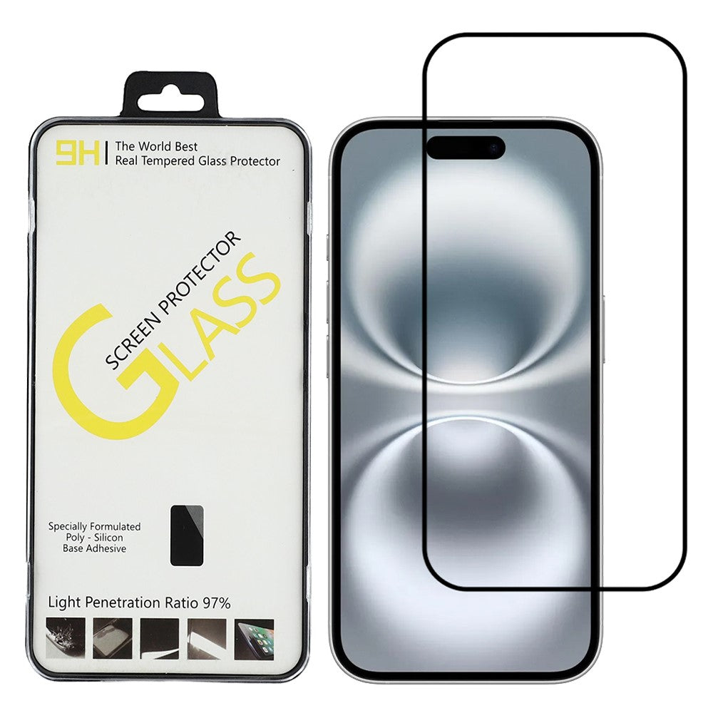 For iPhone 18 Pro / 17 Pro Screen Protector Silk Printing Full Glue Crystal Clear Tempered Glass Film