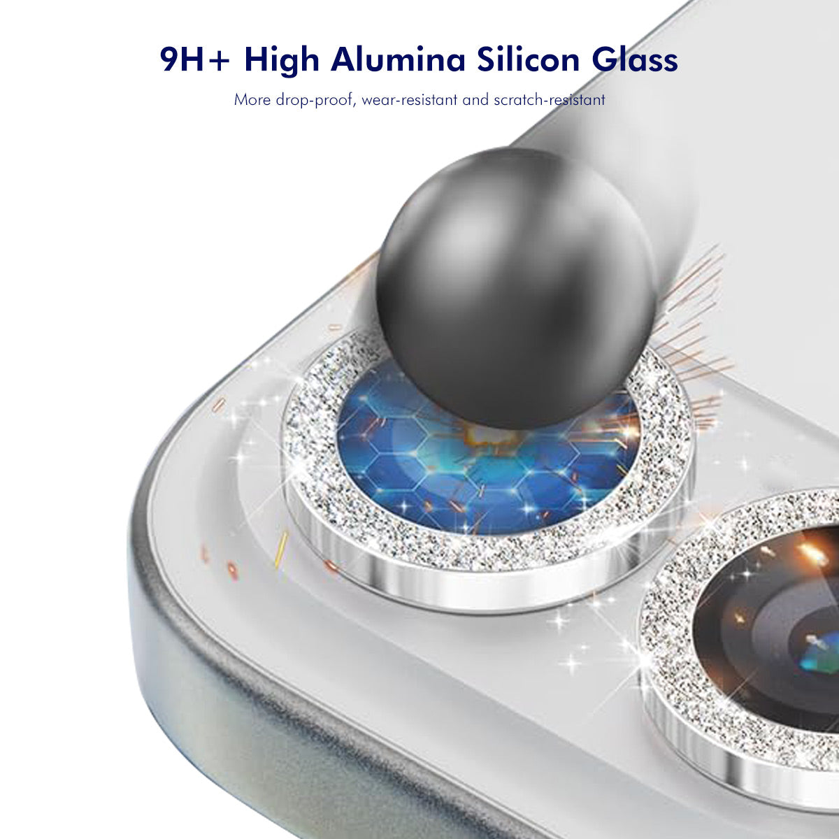 ENKAY HAT PRINCE For iPhone 17 Pro / iPhone 17 Pro Max Camera Lens Protector  Glitter Decor Tempered Glass Lens Film