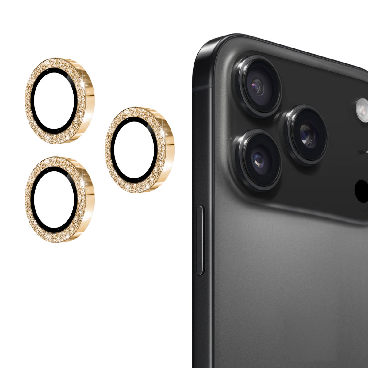 ENKAY HAT PRINCE For iPhone 17 Pro / iPhone 17 Pro Max Camera Lens Protector  Glitter Decor Tempered Glass Lens Film