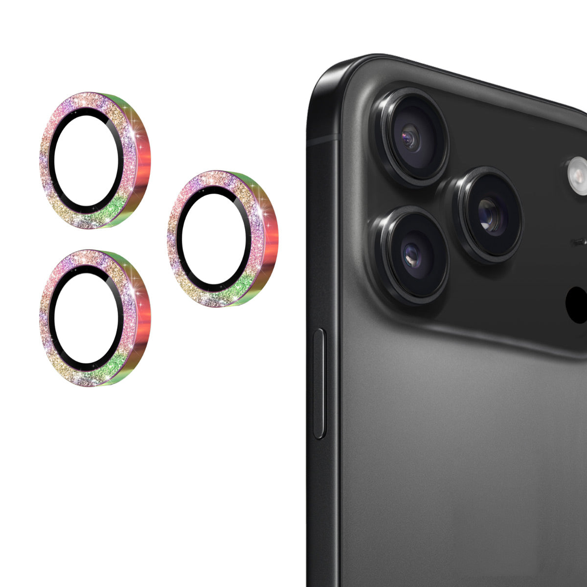 ENKAY HAT PRINCE For iPhone 17 Pro / iPhone 17 Pro Max Camera Lens Protector  Glitter Decor Tempered Glass Lens Film