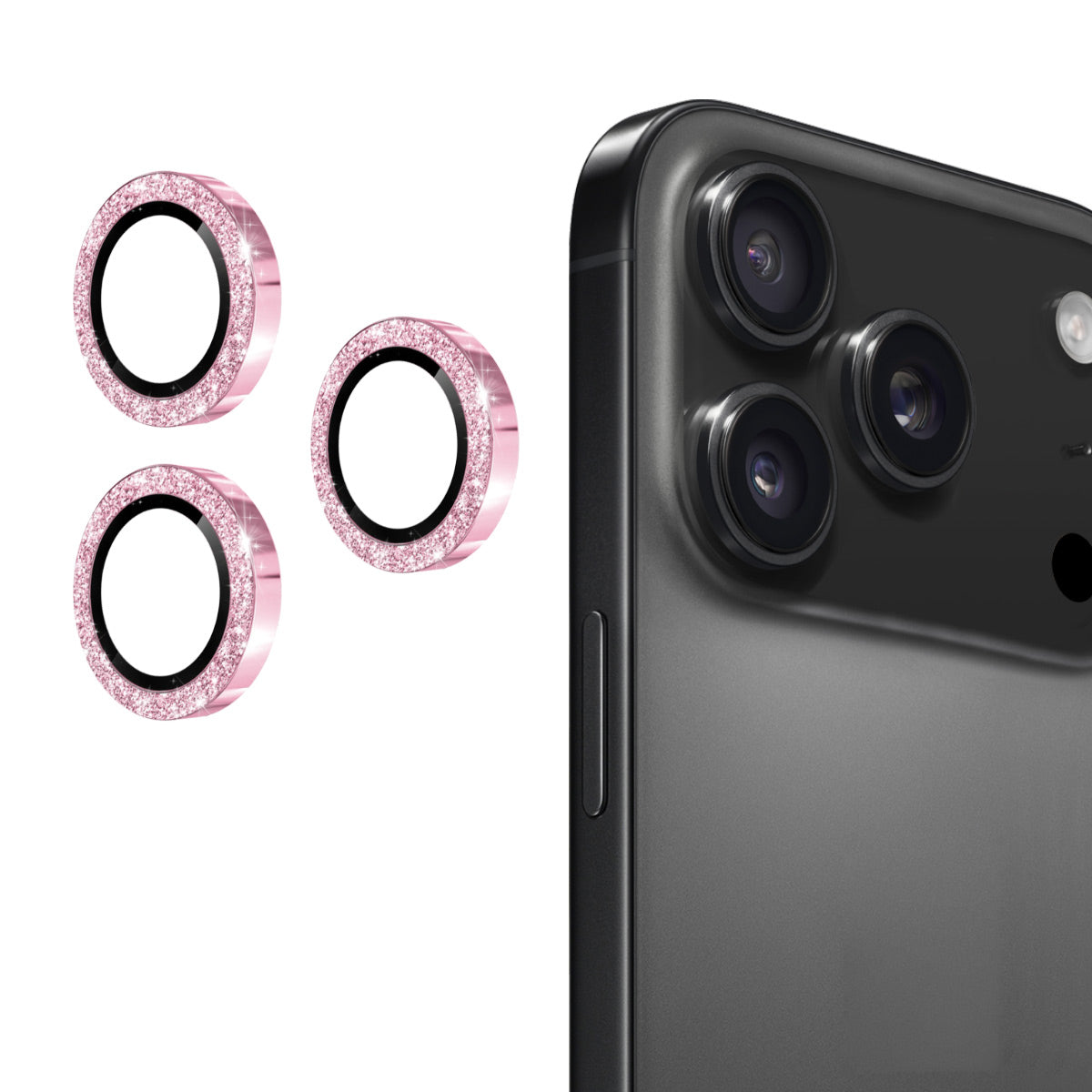 ENKAY HAT PRINCE For iPhone 17 Pro / iPhone 17 Pro Max Camera Lens Protector  Glitter Decor Tempered Glass Lens Film