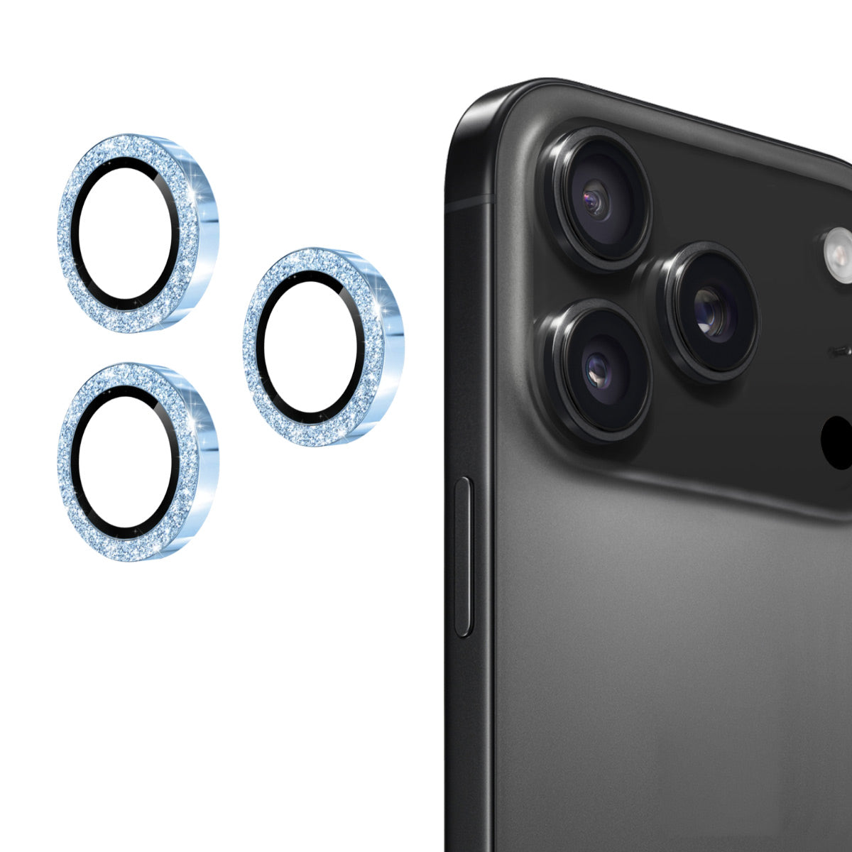 ENKAY HAT PRINCE For iPhone 17 Pro / iPhone 17 Pro Max Camera Lens Protector  Glitter Decor Tempered Glass Lens Film