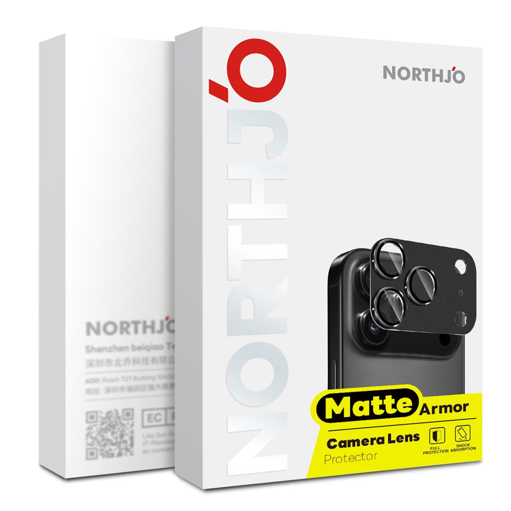 NORTHJO mattes Metall Panzerglas für iPhone 17 Pro Kamer Sladechutzfolie