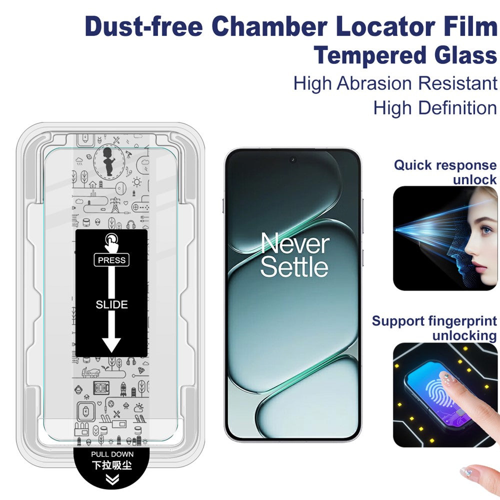 IMAK H Series For OnePlus Ace 6T 5G / Ace 6 5G / 15R 5G Tempered Glass Screen Protector Easy Installation Film with Auto Dust-Remove Tool
