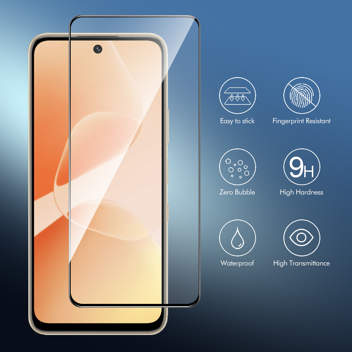 ENKAY HAT PRINCE For Infinix Smart 20 4G   Screen Protector 9H Silk Printing 0.26mm Full Glue Full Coverage Tempered Glass Film