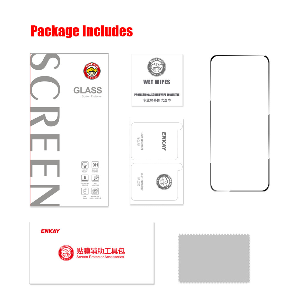 ENKAY HAT PRINCE For Infinix Smart 20 4G   Screen Protector 9H Silk Printing 0.26mm Full Glue Full Coverage Tempered Glass Film