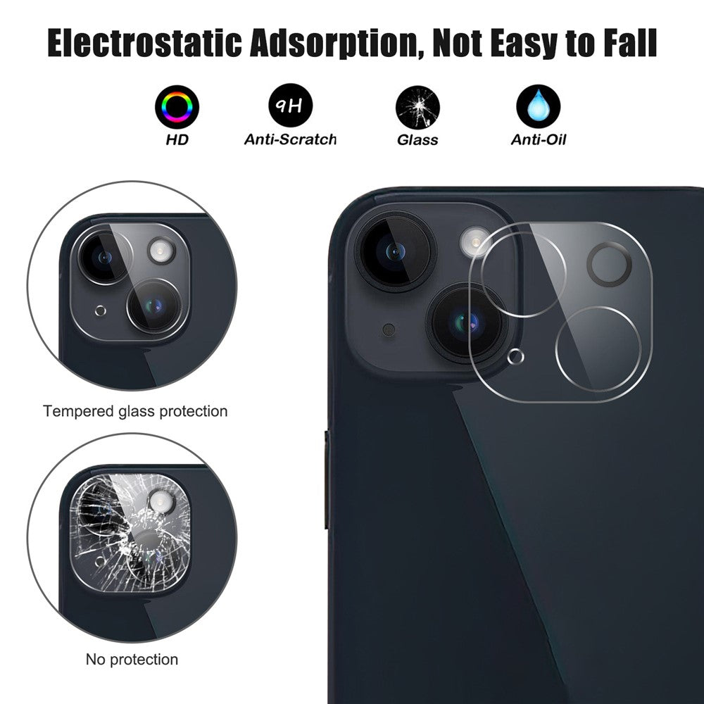 Tempered Glass Camera Lens Protector for iPhone 15 / 15 Plus Anti-explosion Ultra Clear Phone Lens Film