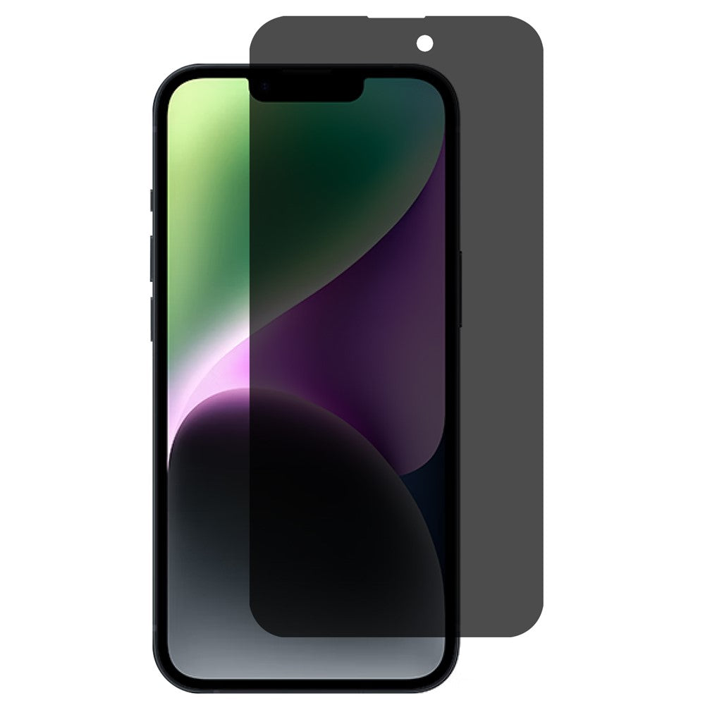 For iPhone 15 Privacy Screen Protector 180-Degree Anti-Spy Tempered Glass Full Coverage Film