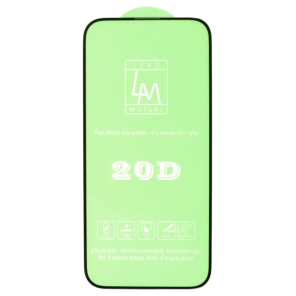 For iPhone 15 Silk Printing Screen Film 20D Tempered Glass Full Glue Complete Screen Covering Protector