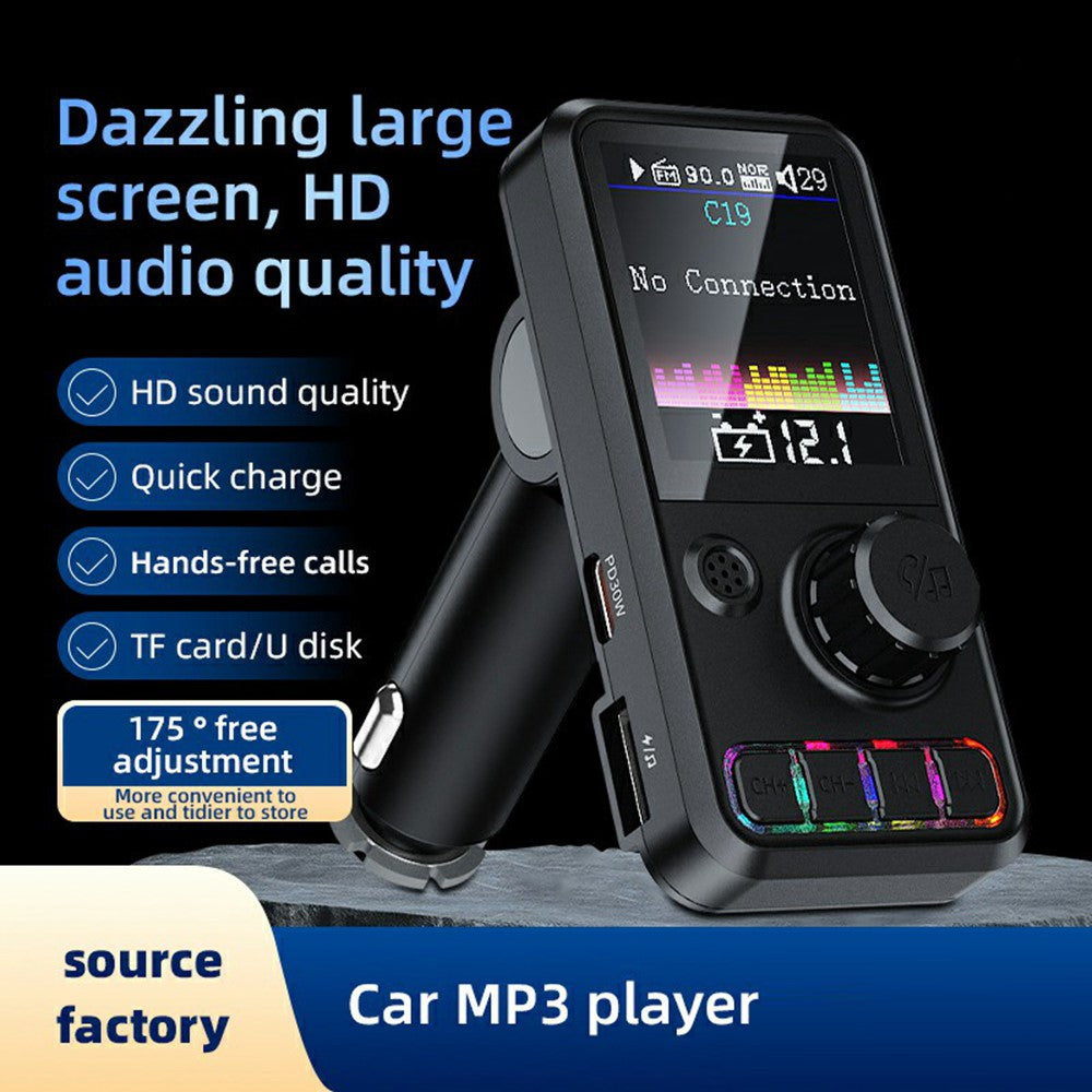 C19 Auto MP3 Player mit Bluetooth 5.3, 30W PD Schnellladung & FM Transmitter