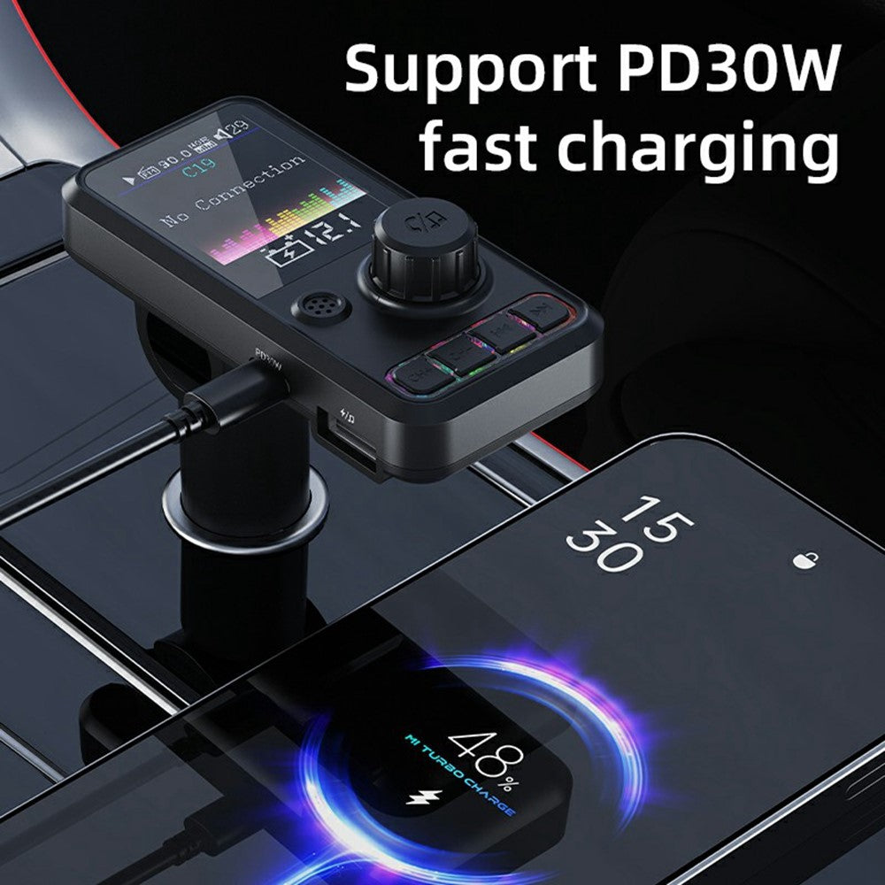 C19 Auto MP3 Player mit Bluetooth 5.3, 30W PD Schnellladung & FM Transmitter