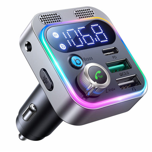 JOYROOM JR-CL16 48W KFZ-Schnellladegerät BT FM-Sender mit LED-Display & Freisprechfunktion