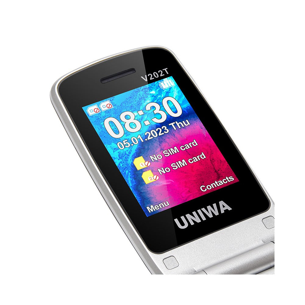 UNIWA V202T 1.77-Zoll 4G Klapphandy mit Dual-SIM, UKW, SOS und Taschenlampe – Extra lange Standby-Zeit
