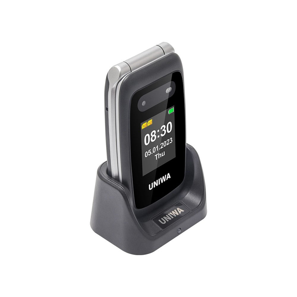 UNIWA V202T 1.77-Zoll 4G Klapphandy mit Dual-SIM, UKW, SOS und Taschenlampe – Extra lange Standby-Zeit