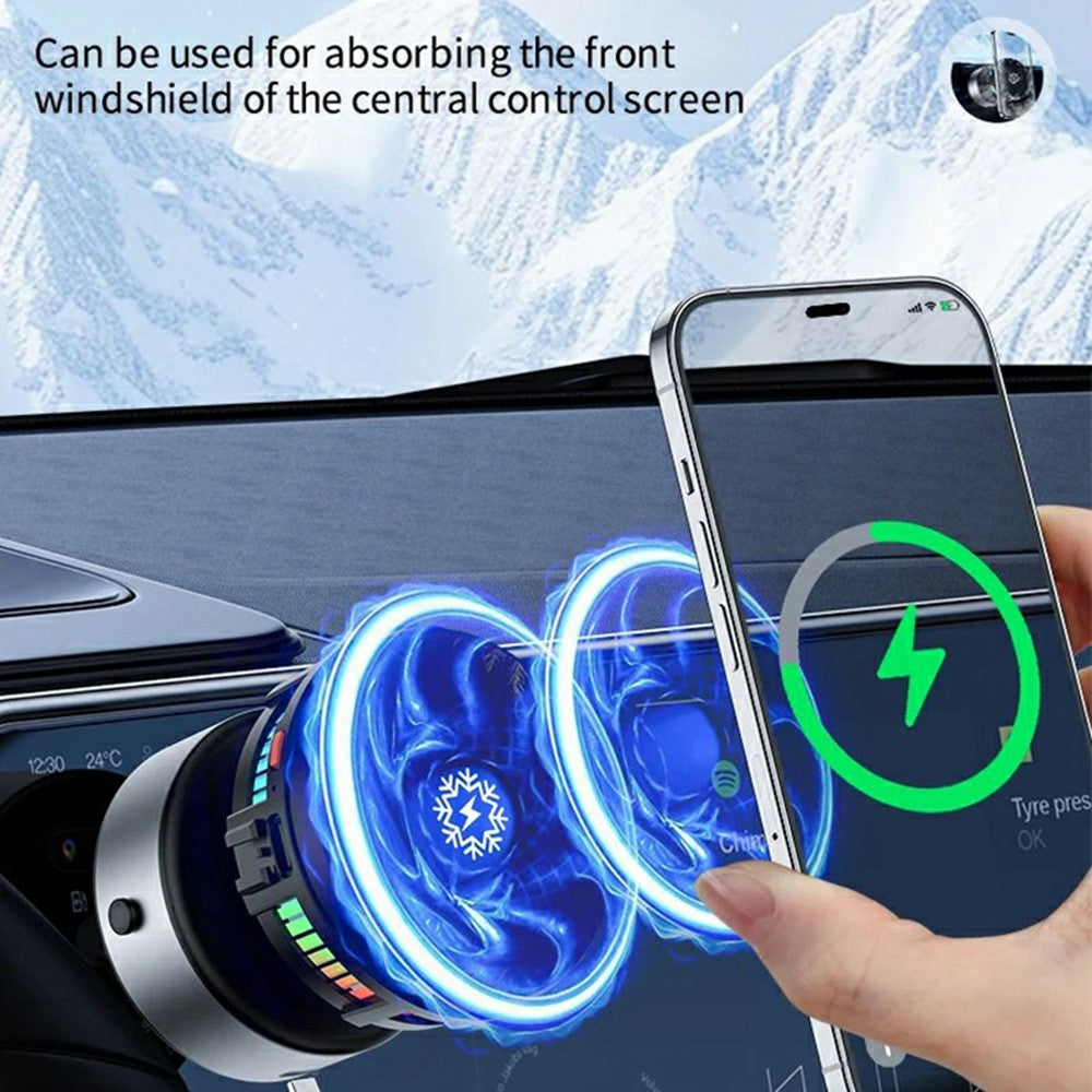 X19 Handyhalterung für Auto: 15W Wireless Charging, Kühlung, Magnet, 360° Rotation