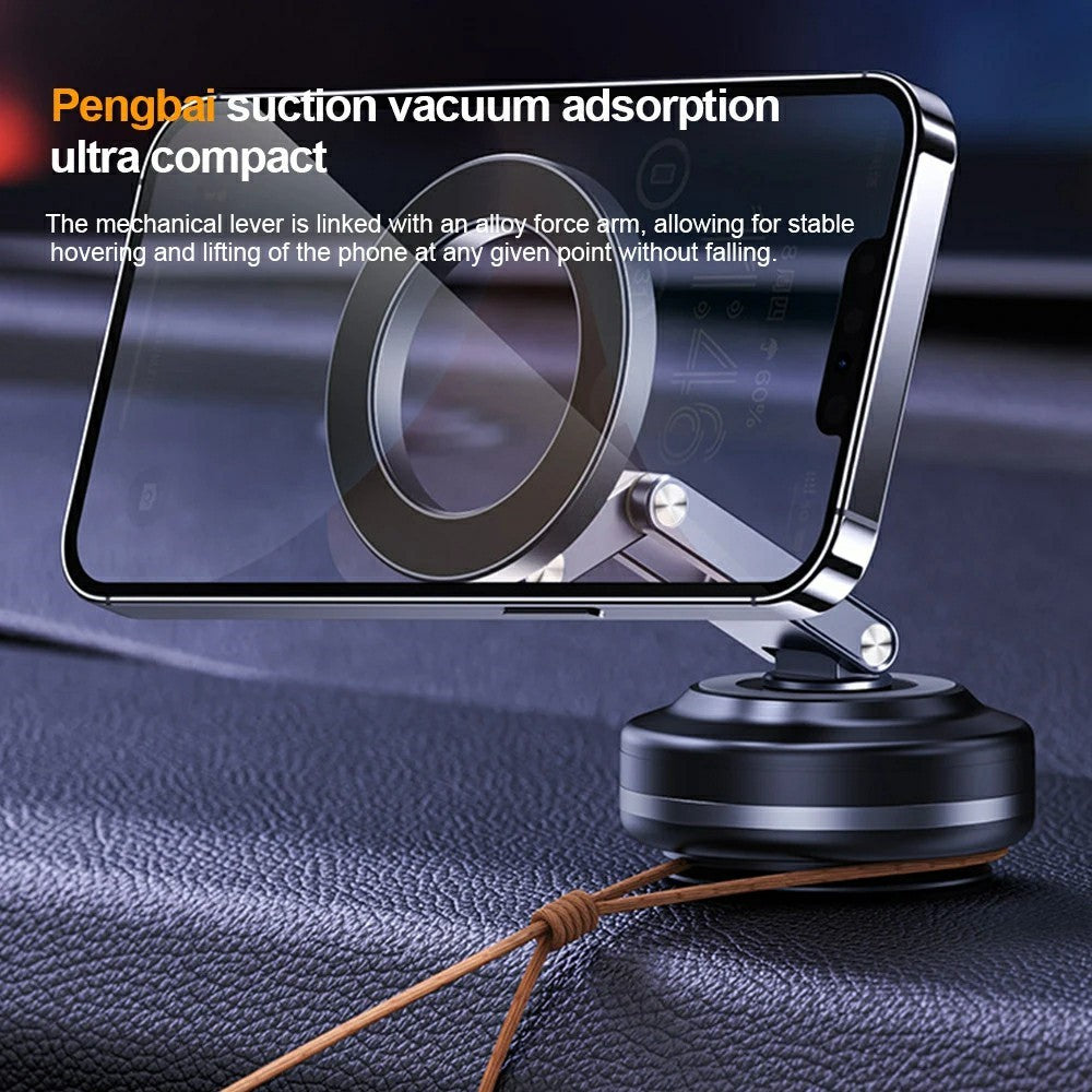 X63 Magnetische Handy-Navigationshalterung: Vakuum-Saugnapf, klappbarer Arm, Aluminiumlegierung