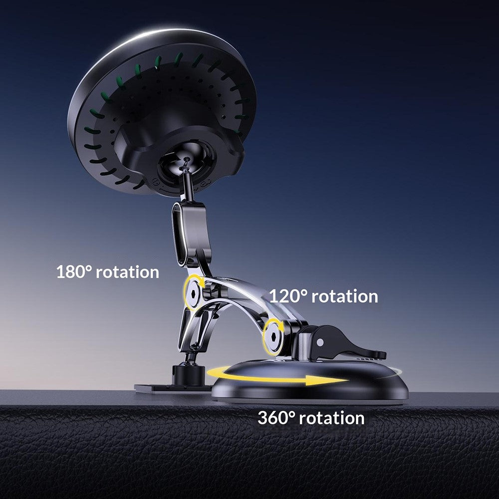 QH-AKD248 Magnetische Ladehalterung fürs Auto, 15W Schnellladung, Vakuumsauger für Armaturenbrett/Windschutzscheibe
