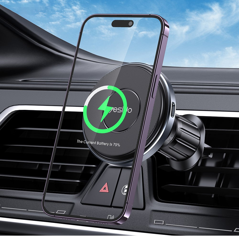YESIDO C190 Auto Magnetische Wireless Charger Ladehalterung Lüftung 15W Schnellladung