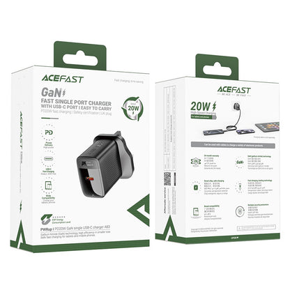 ACEFAST A83 PD 20W Single USB-C GaN Charger Phone Wall Charger Adapter, UK Plug