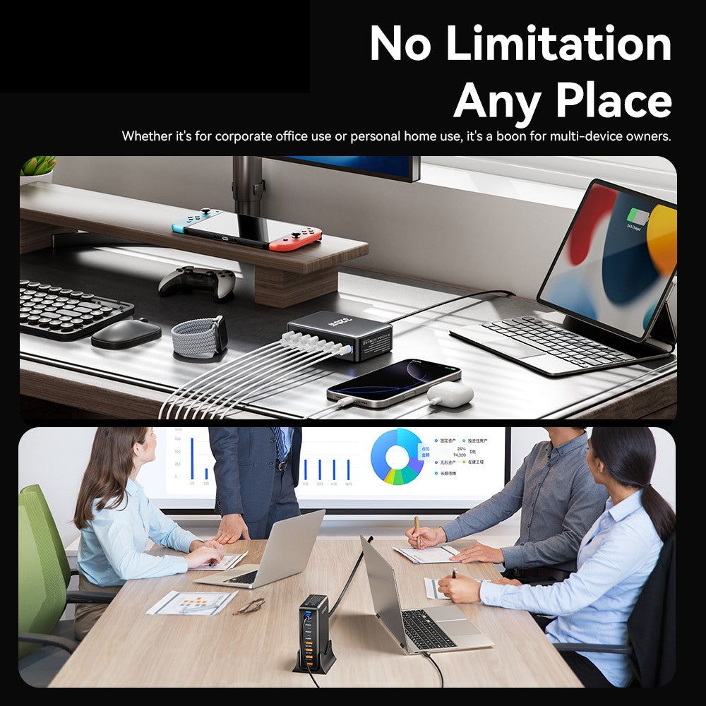 ESSAGER 320W GaN 4 USB + 4 Typ-C Desktop-Ladegerät