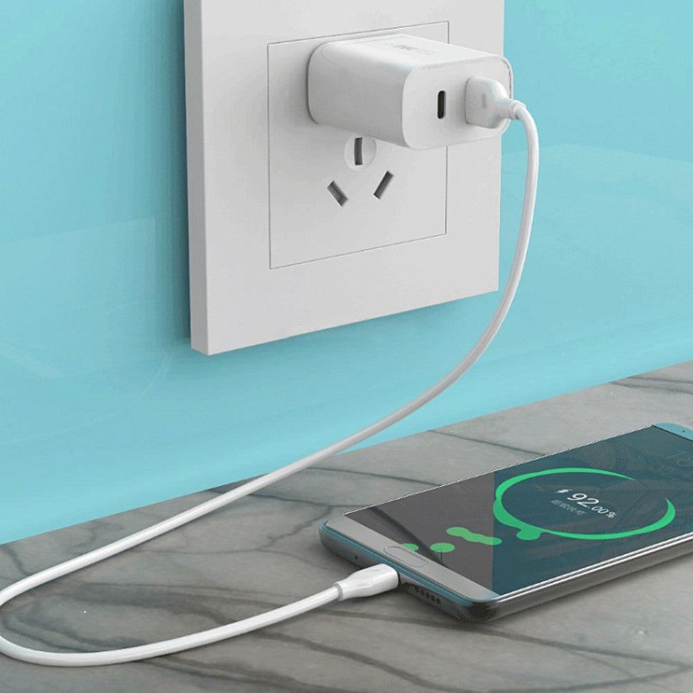 WEKOME WP-U53 20W PD Fast Charging Wall Charger USB-A + Type-C Dual Ports Travel Power Adapter