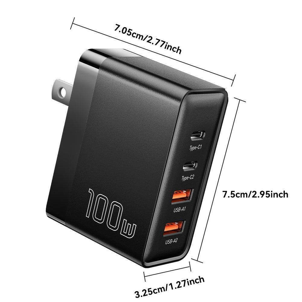 ESSAGER ES-CD37 100W Schnellladegerät mit 4 Ports (2x USB-C, 2x USB-A)