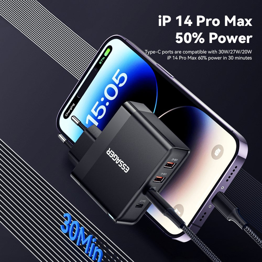 ESSAGER ES-CD37 100W Schnellladegerät mit 4 Ports (2x USB-C, 2x USB-A)