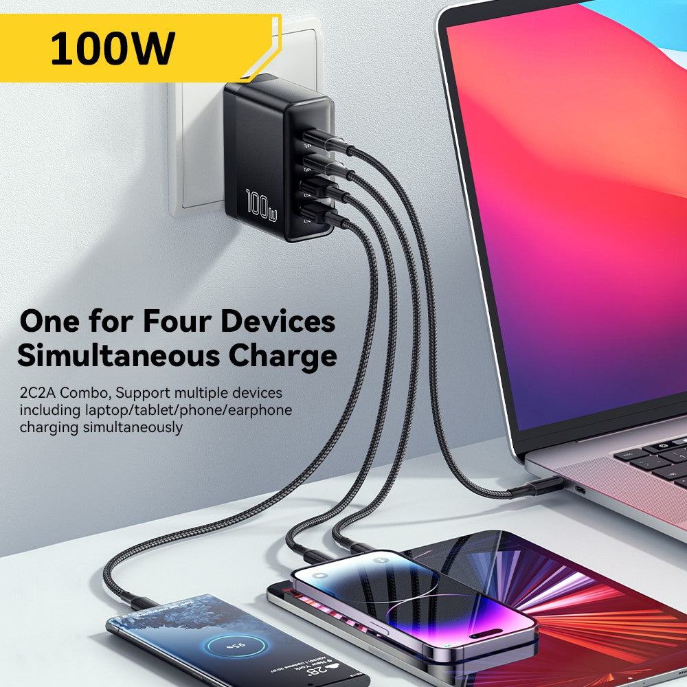 ESSAGER ES-CD37 100W Schnellladegerät mit 4 Ports (2x USB-C, 2x USB-A)
