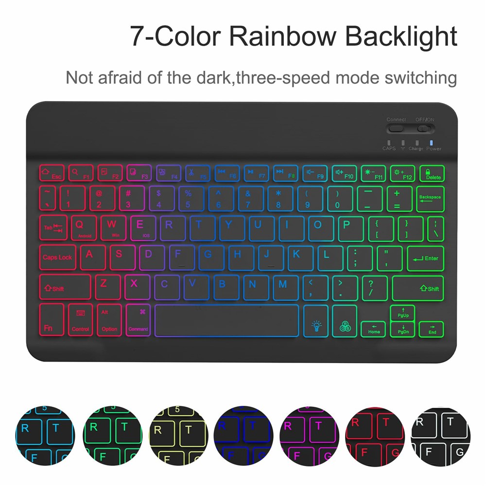 RGB-030 RGB Colorful Backlight 10-inch Wireless Bluetooth-compatible Keyboard