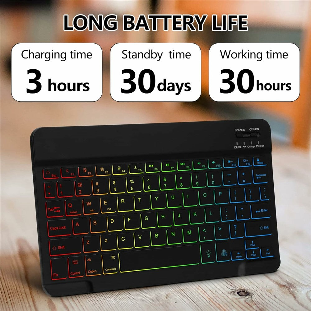 RGB-030 RGB Colorful Backlight 10-inch Wireless Bluetooth-compatible Keyboard