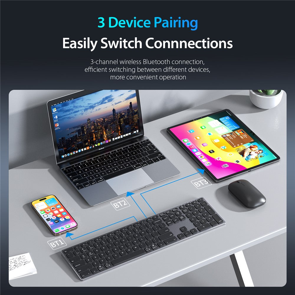 DUX DUCIS Wireless Keyboard  Wireless Keyboard  LK Series Mute Keyboard for Laptops/Tablets/Phones