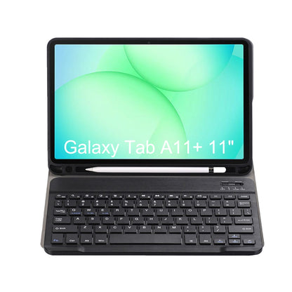 A240B For Samsung Galaxy Tab A11+ Detachable Leather Case Bluetooth-Compatible Keyboard with Pen Slot