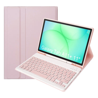 A240B For Samsung Galaxy Tab A11+ Detachable Leather Case Bluetooth-Compatible Keyboard with Pen Slot