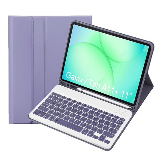 A240B For Samsung Galaxy Tab A11+ Detachable Leather Case Bluetooth-Compatible Keyboard with Pen Slot