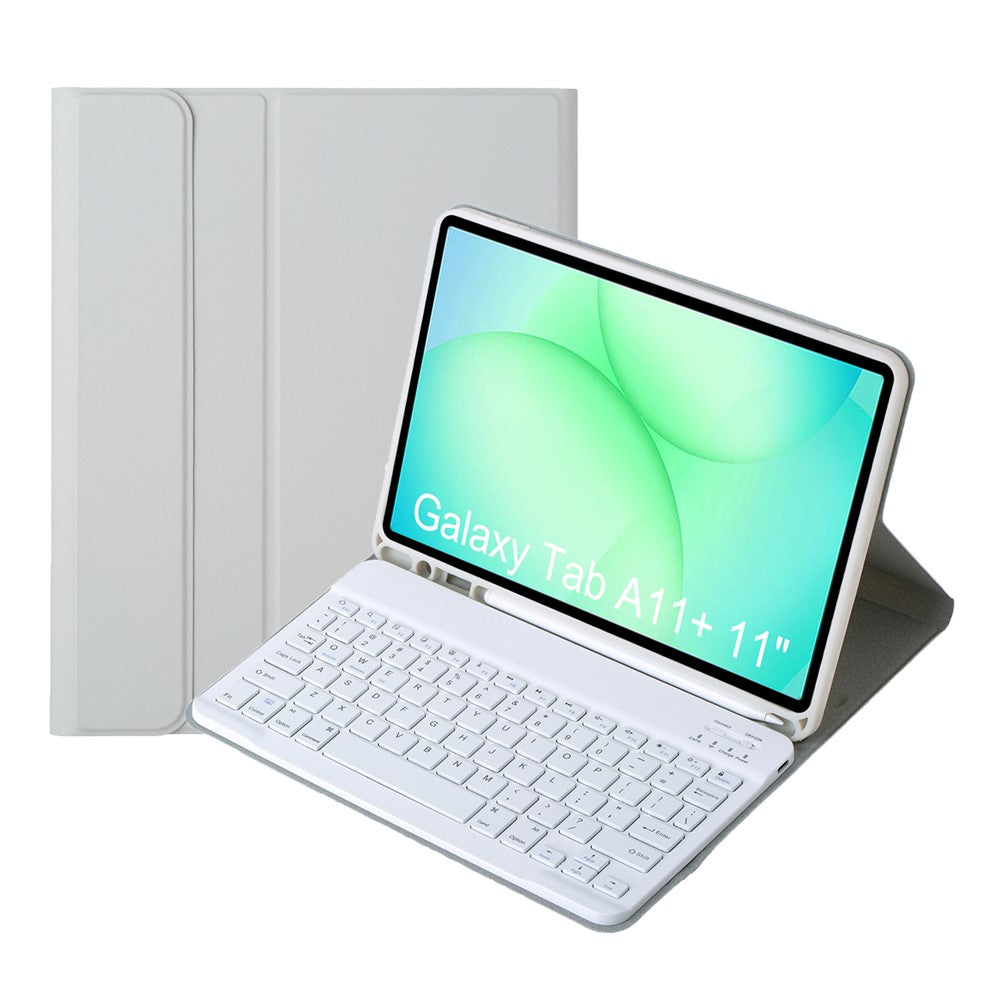 A240B For Samsung Galaxy Tab A11+ Detachable Leather Case Bluetooth-Compatible Keyboard with Pen Slot