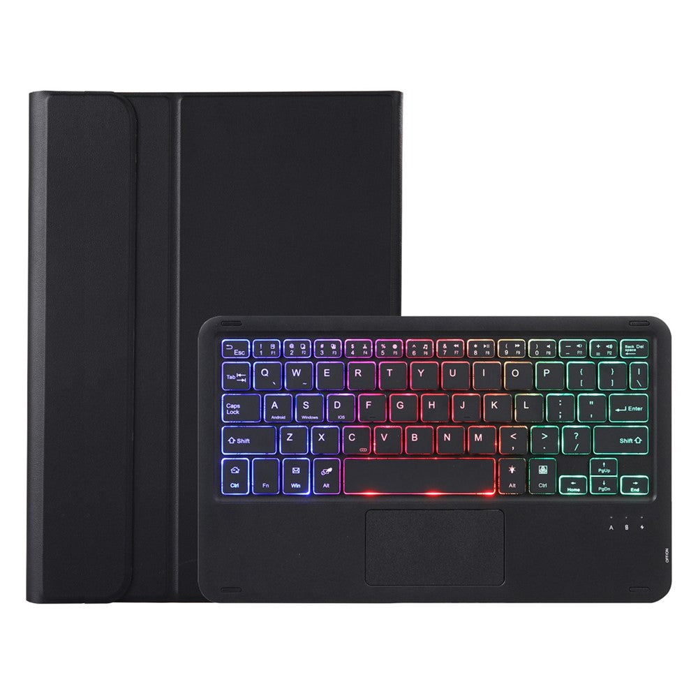 A240B-AS For Samsung Galaxy Tab A11+ Detachable Leather Case Bluetooth-Compatible Touchpad Keyboard with Backlit and Pen Slot