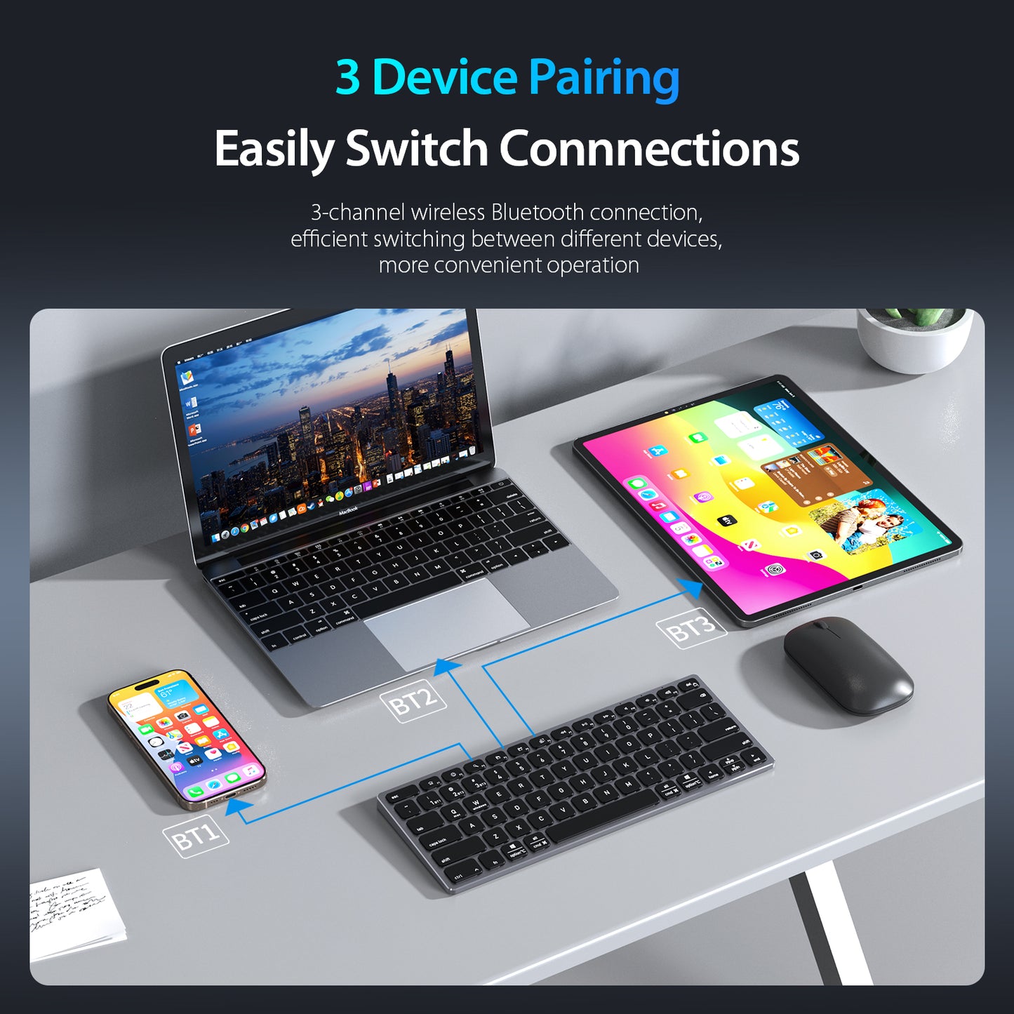 DUX DUCIS Aluminum Alloy Keyboard Wireless Keyboard  LK mini Series Aluminum Alloy Keyboard for Laptops/Tablets/Phones